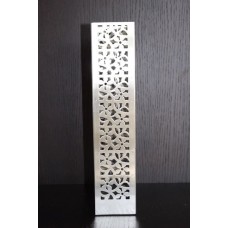 Laser Cut Stainless Steel Silver vase (3"x3"x13.5") for Art Deco/Home Deco   331924499539